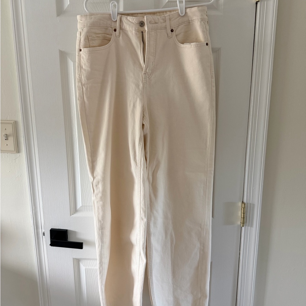 Old Navy Women's Cream Wide Leg Jeans